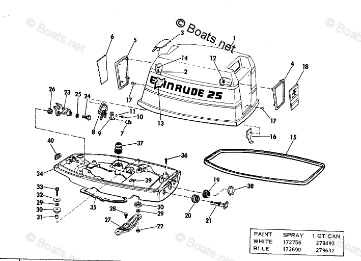 1975 evinrude 25 hp manual part