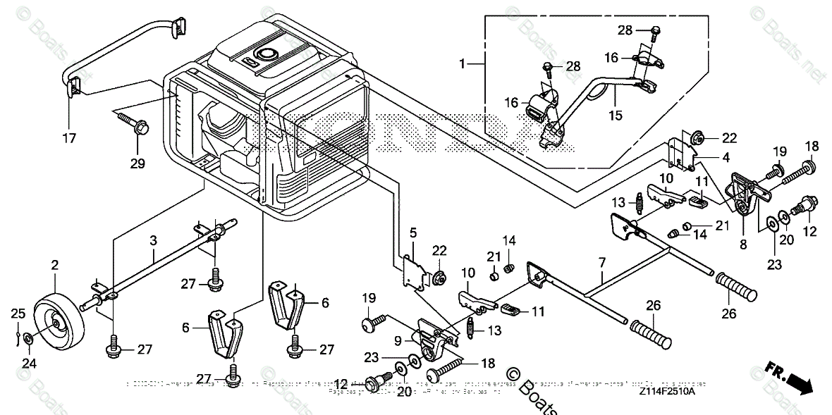 Honda Generators EM5000IS1 AT VIN EAJJ1100001 OEM Parts Diagram for