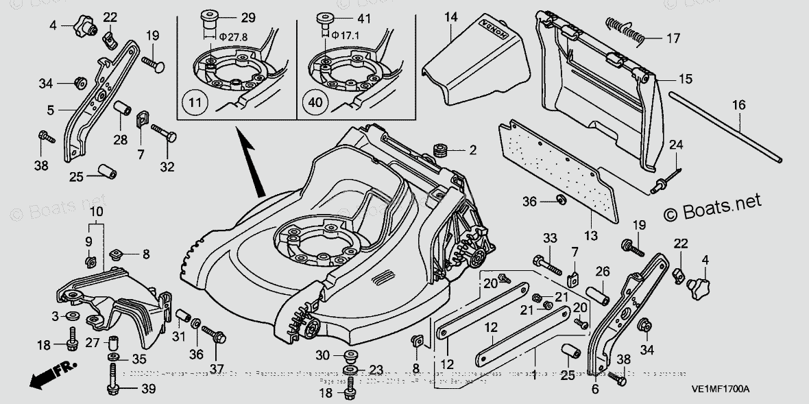 Honda Lawn Mowers Hrb216 Hxa Vin Maaa 1000001 Oem Parts Diagram For Cutter Housing 1817