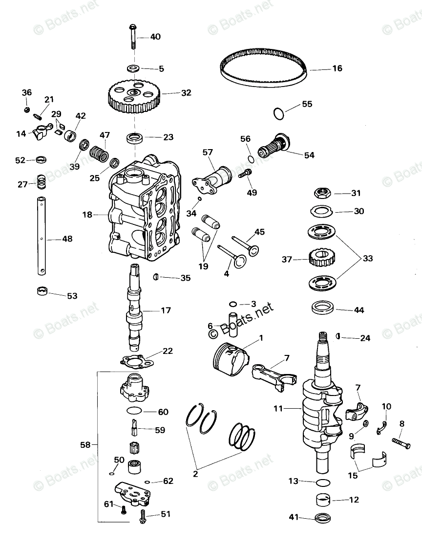 Evinrude Outboard 2000 OEM Parts Diagram for CYLINDER HEAD AND ...