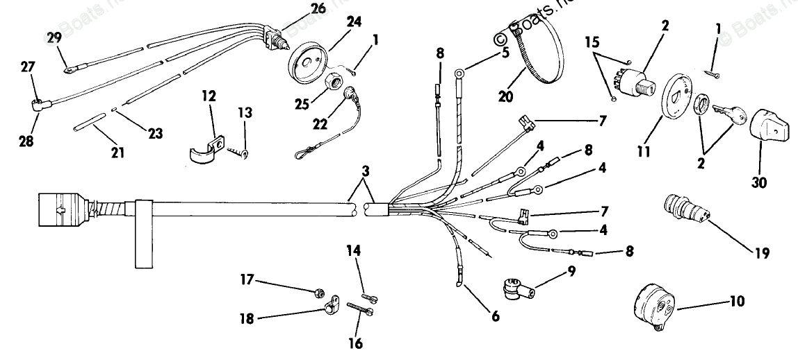 Johnson Outboard Parts by Year 1987 OEM Parts Diagram for Wiring Kit