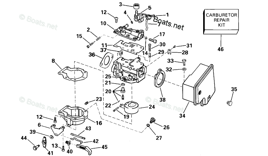 Johnson Outboard Parts by Year 2000 OEM Parts Diagram for CARBURETOR