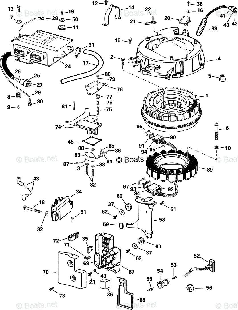 Evinrude Outboard Parts by HP 115HP OEM Parts Diagram for Electrical