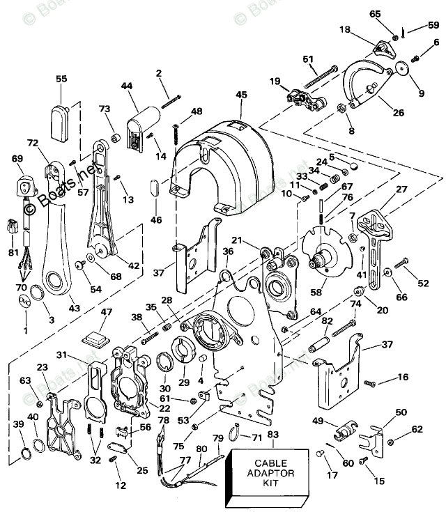 Evinrude Rigging Parts & Accessories 1993 OEM Parts Diagram for Remote ...