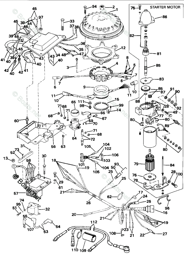 Johnson Outboard Parts by Year 1992 OEM Parts Diagram for Ignition