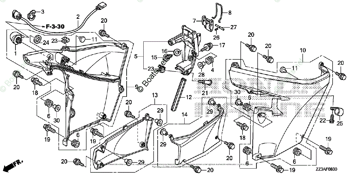 Honda Outboard Parts by Year 2007 And Later OEM Parts Diagram for