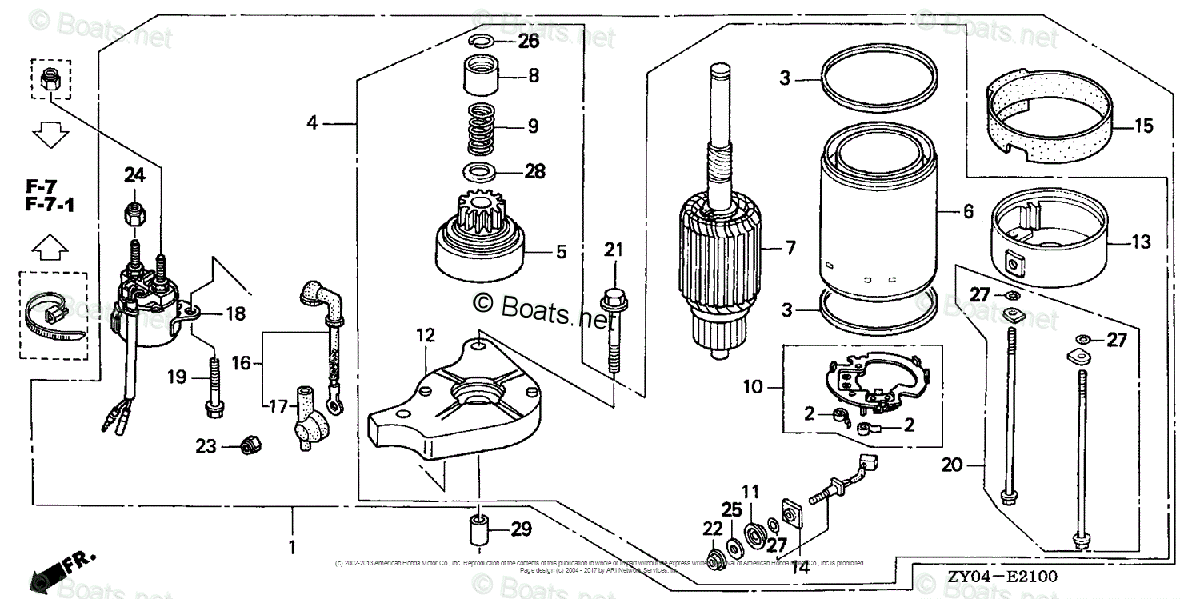Honda Outboard Parts by HP & Serial Range 20HP OEM Parts Diagram for