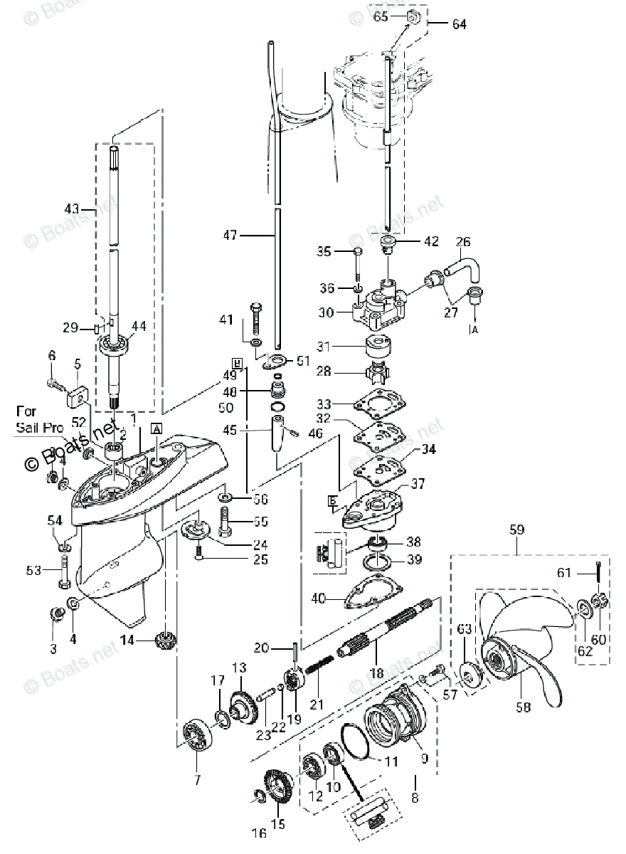 Nissan Outboard 2013 OEM Parts Diagram for GEAR CASE, DRIVE SHAFT ...