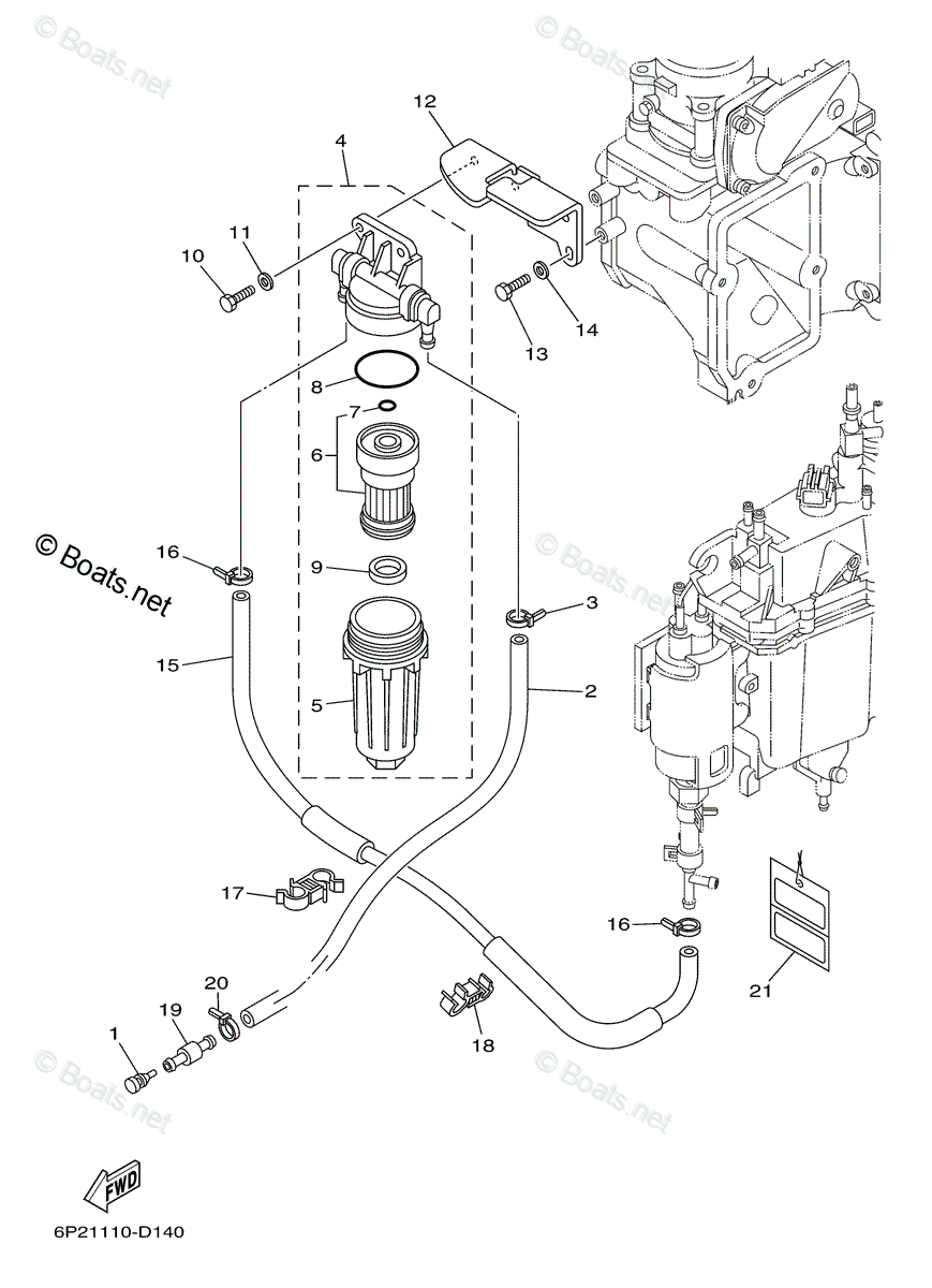 Yamaha Outboard 2005 OEM Parts Diagram for Fuel 1