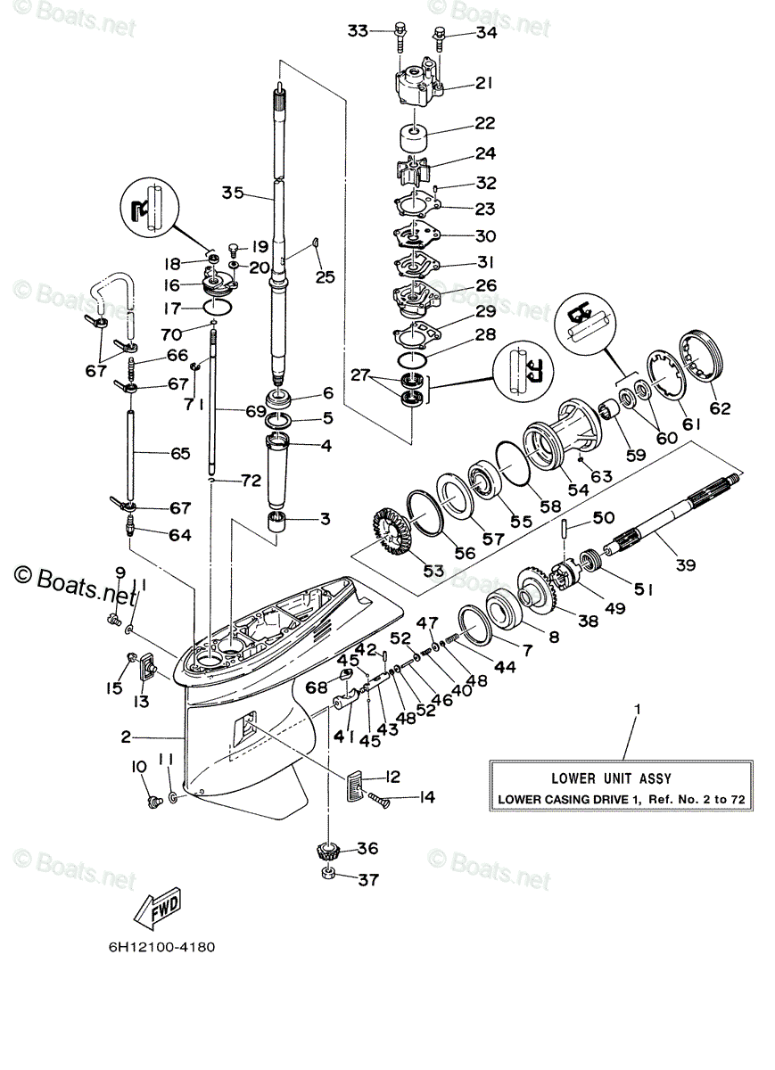 Yamaha Outboard 2005 OEM Parts Diagram for Lower Casing Drive 1 | Boats.net