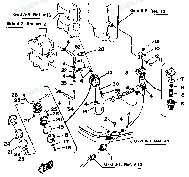 Yamaha Outboard 1987 OEM Parts Diagram for Fuel System | Boats.net