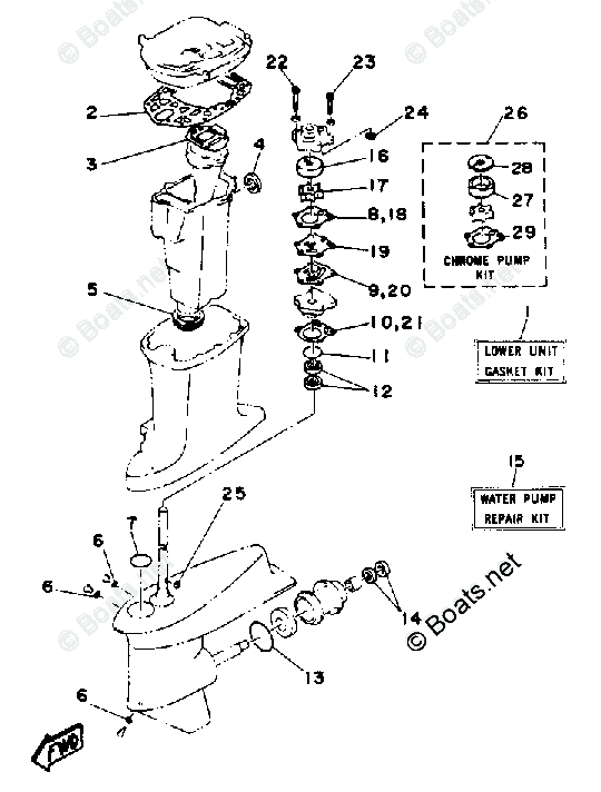 Yamaha Outboard 1992 OEM Parts Diagram for Repair Kit 2 | Boats.net
