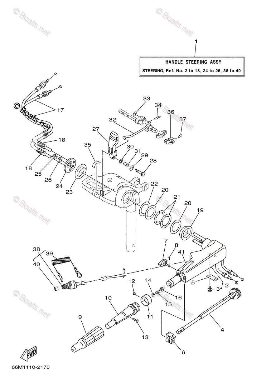 Yamaha Outboard 2004 OEM Parts Diagram for Steering | Boats.net