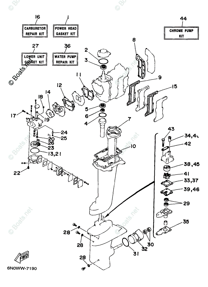 Yamaha Outboard 2000 Oem Parts Diagram For Repair Kit 1 0393