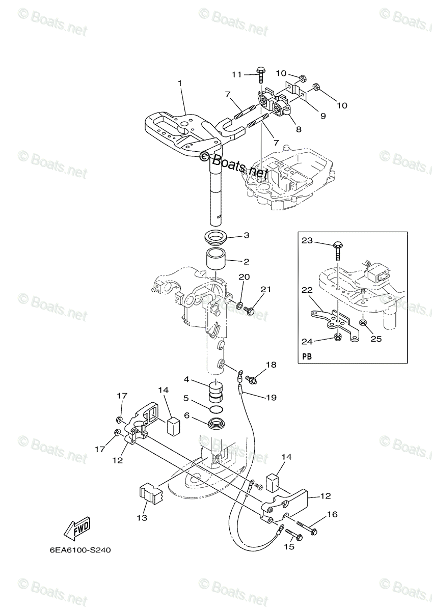 Yamaha Outboard 2019 OEM Parts Diagram for Bracket 2 | Boats.net