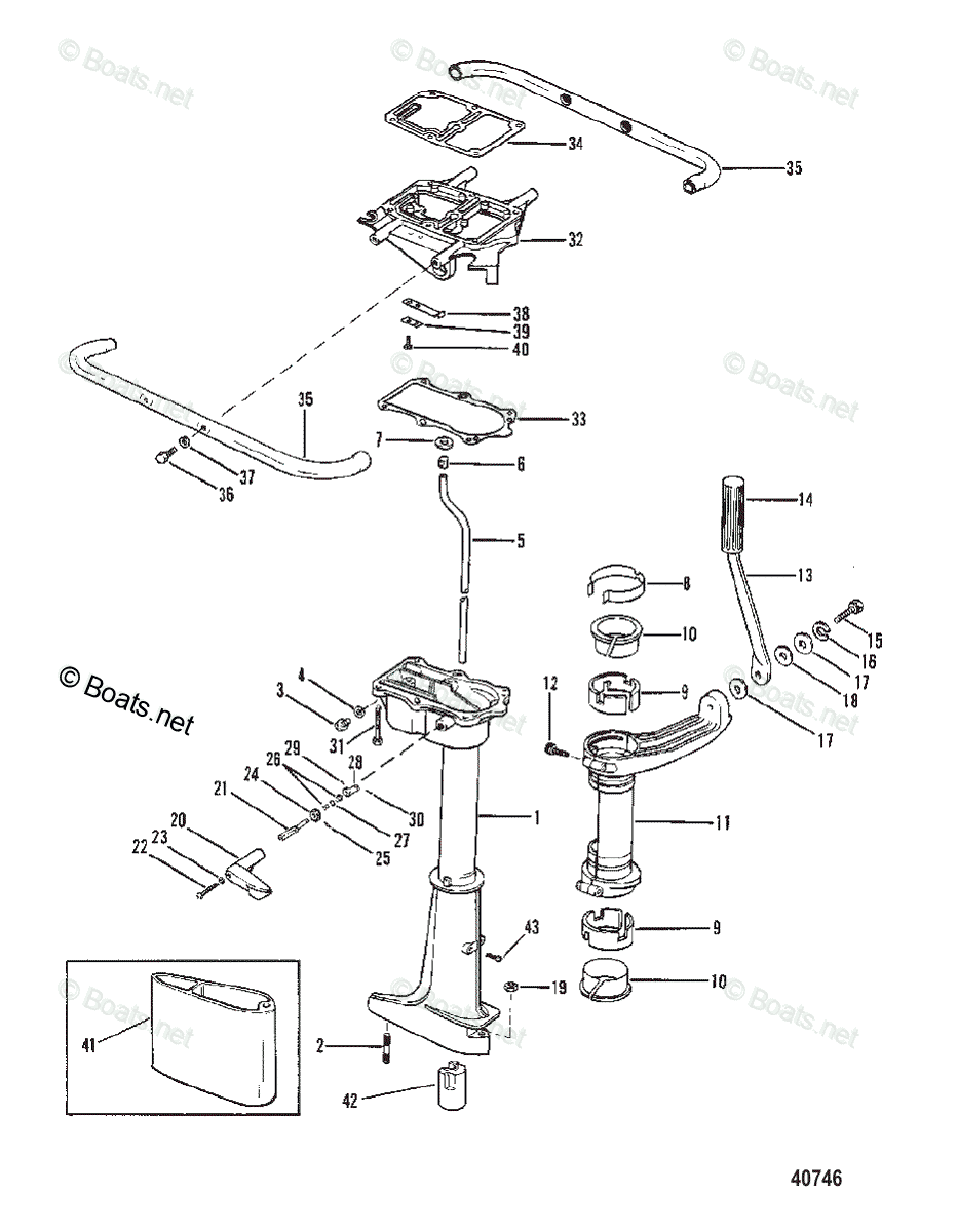 Mercury Outboard 3.5HP OEM Parts Diagram For DRIVESHAFT HOUSING | Boats.net