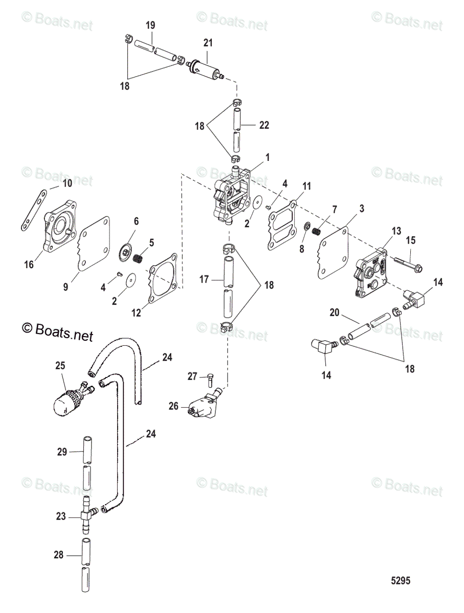 Mercury Outboard 50HP OEM Parts Diagram for Fuel Pump (Manual)