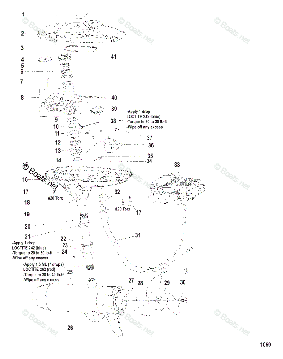 Trolling Motor Excel Series OEM Parts Diagram for Complete Trolling Motor