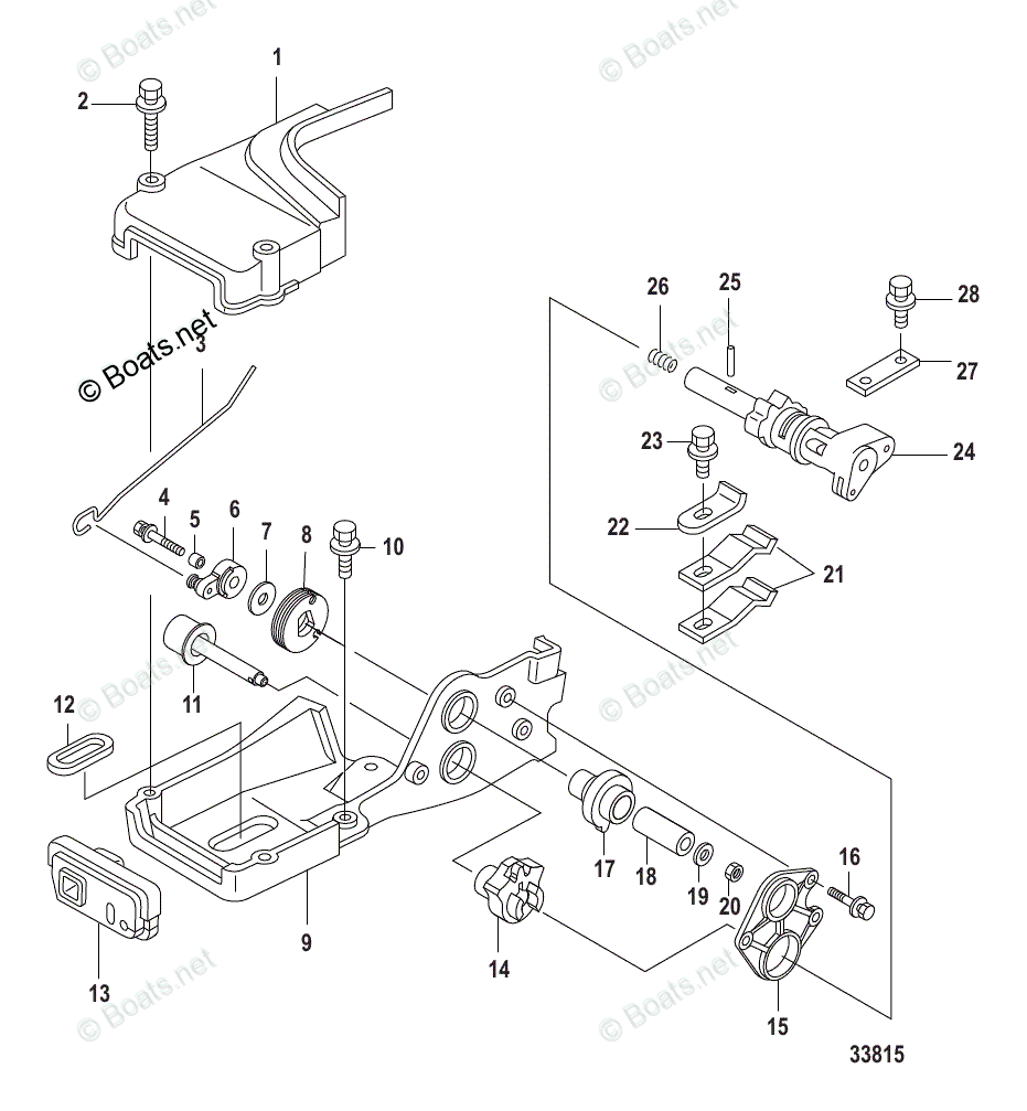 Mercury Outboard 20HP OEM Parts Diagram for Shift , Manual | Boats.net