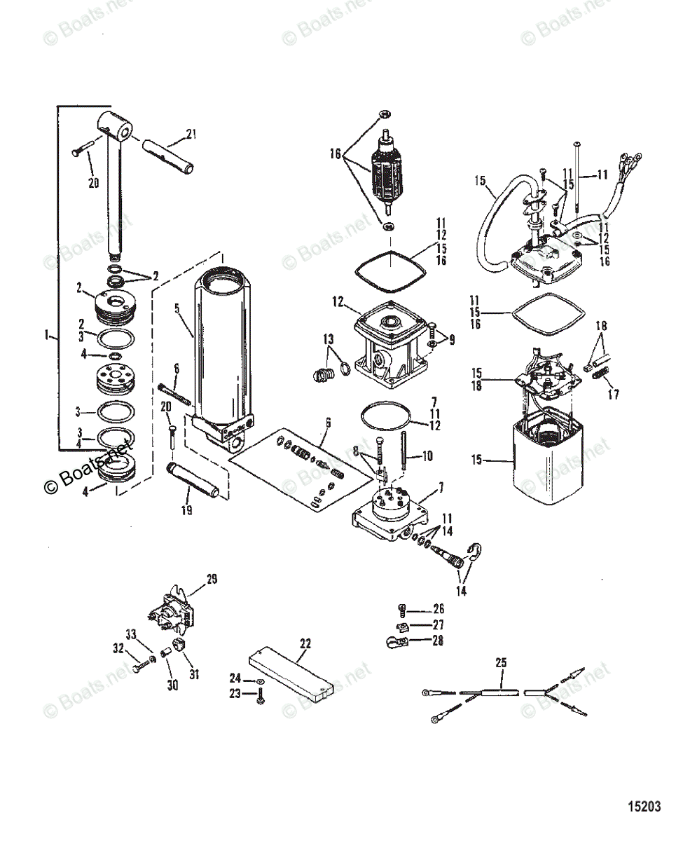 Mercury Outboard 75HP OEM Parts Diagram for Power Trim Components ...