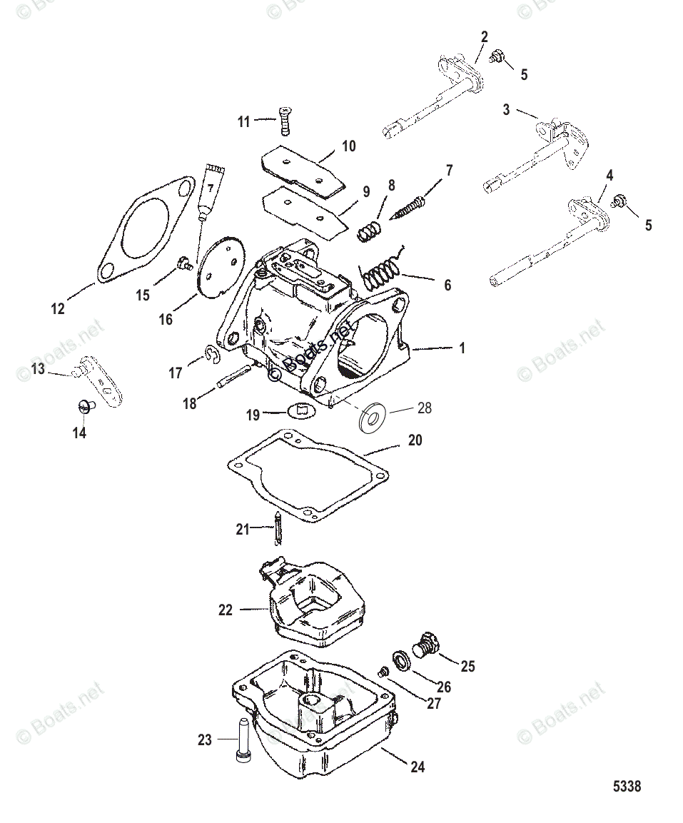 Mercury Outboard 50HP OEM Parts Diagram For CARBURETOR | Boats.net