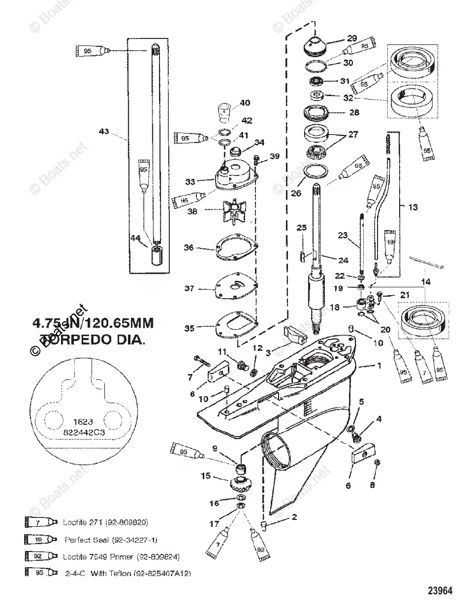 Mercury Outboard 225HP OEM Parts Diagram for G/HSG, DRIVE-STD/COUNTER ...