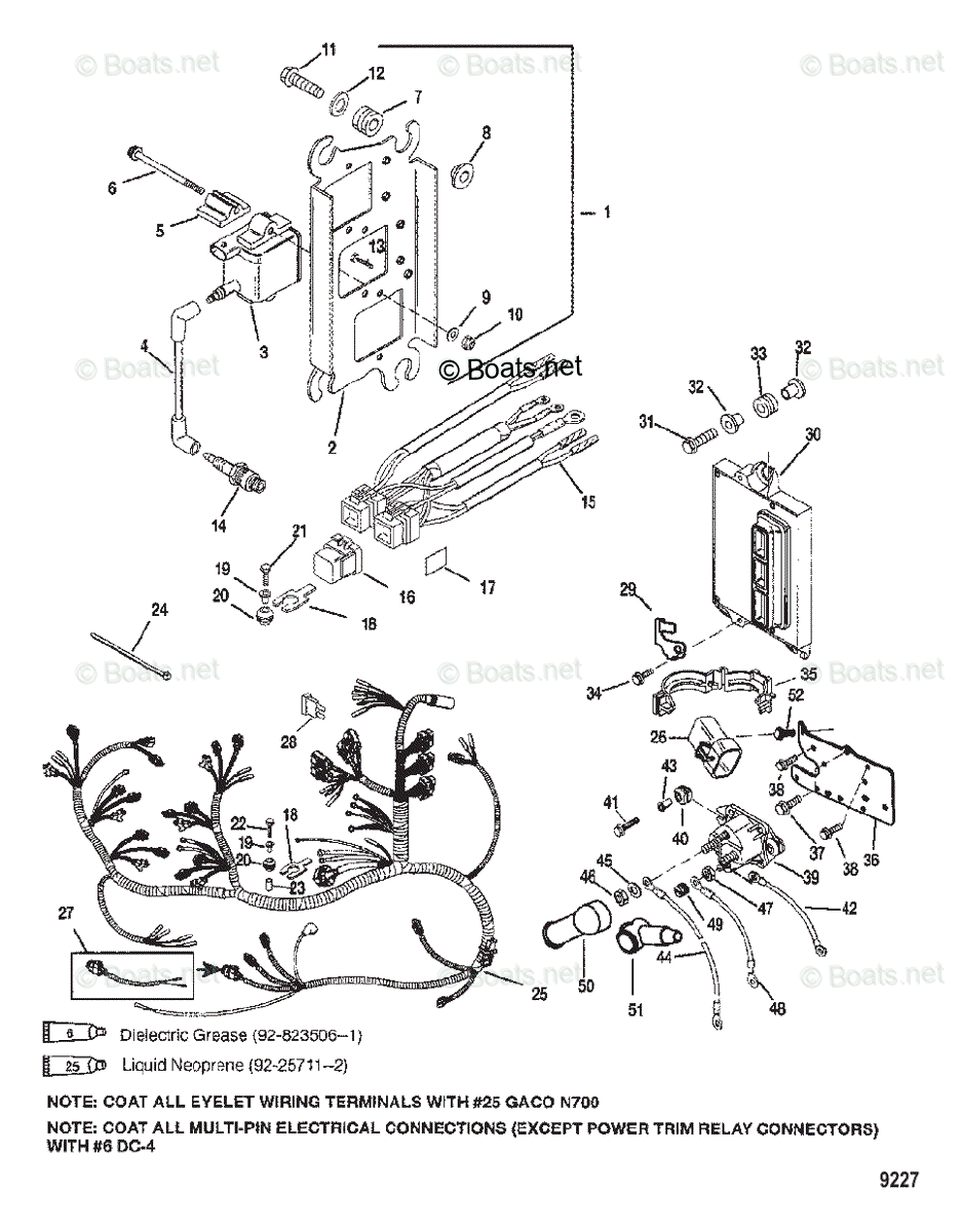 Mercury Outboard 150HP OEM Parts Diagram For Electrical Components ...