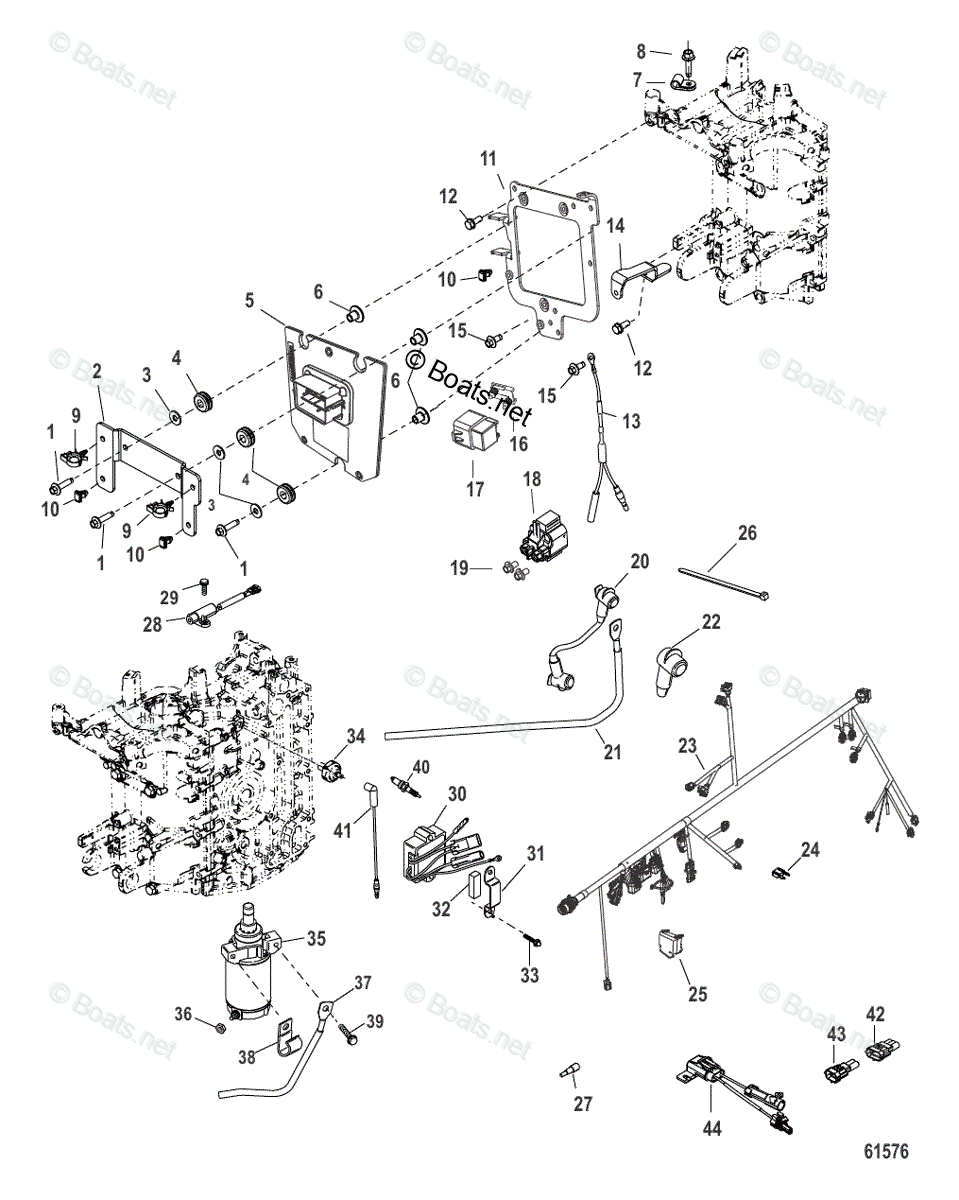 Mercury Outboard 40hp Oem Parts Diagram For Electrical Components 