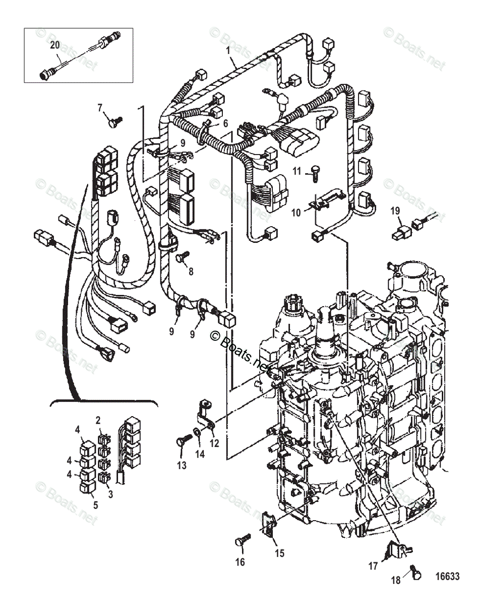 Mercury Outboard 90HP OEM Parts Diagram for Electrical Components