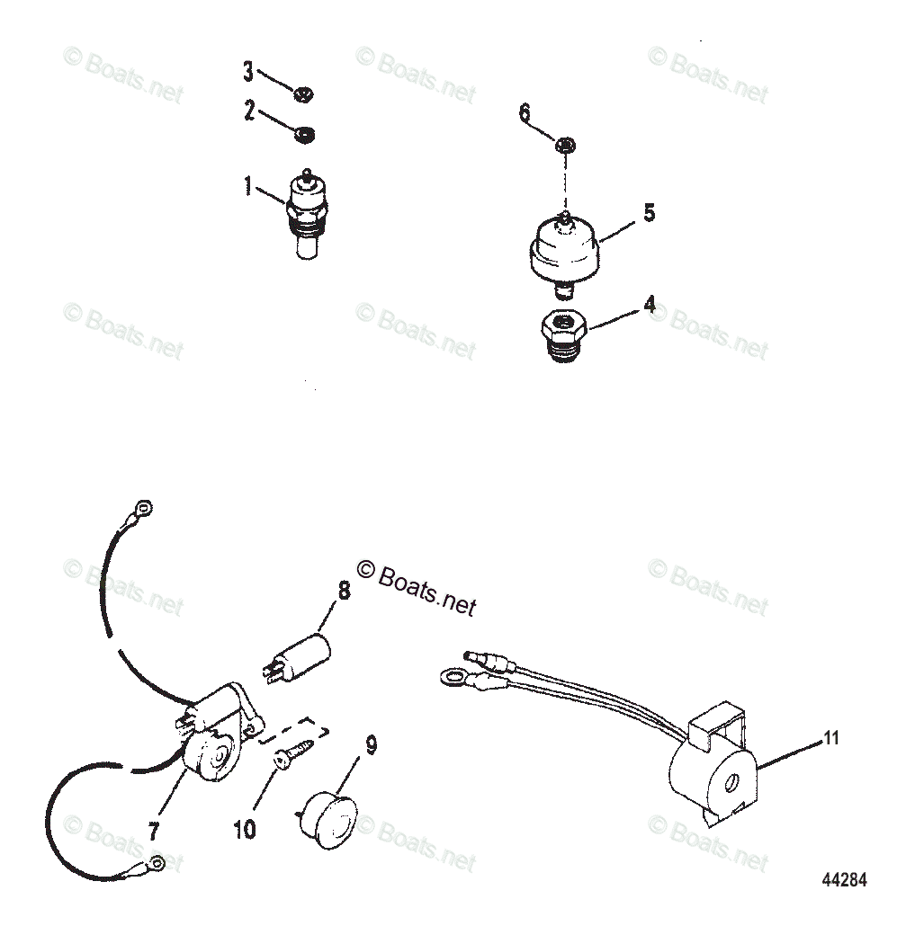 Mercruiser Inboard Gas Engines OEM Parts Diagram for AUDIO WARNING ...