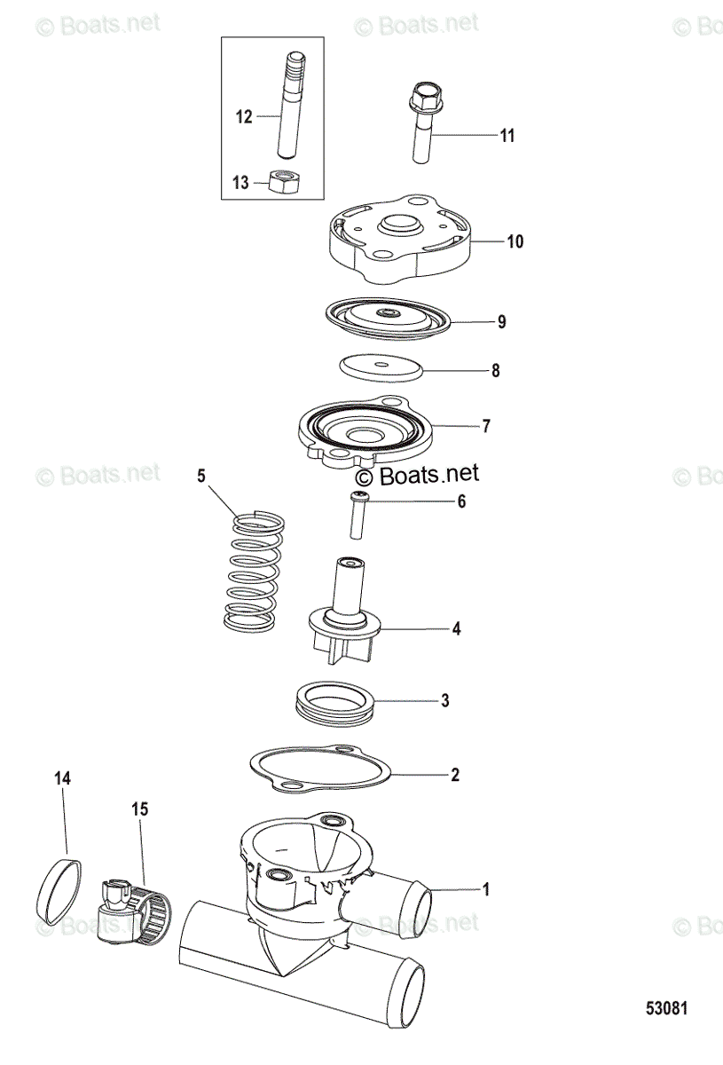 Mercruiser Sterndrive Gas Engines OEM Parts Diagram For Closed Cooling ...