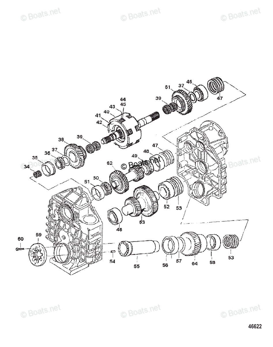 Mercruiser Inboard Gas Engines OEM Parts Diagram for TRANSMISSION (V ...