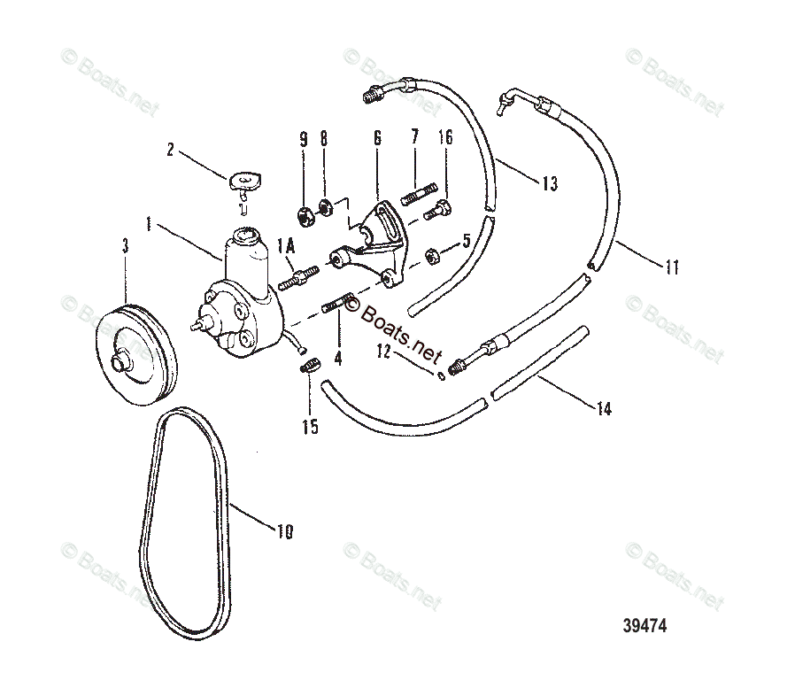 Mercruiser Sterndrive Gas Engines OEM Parts Diagram For Power Steering ...