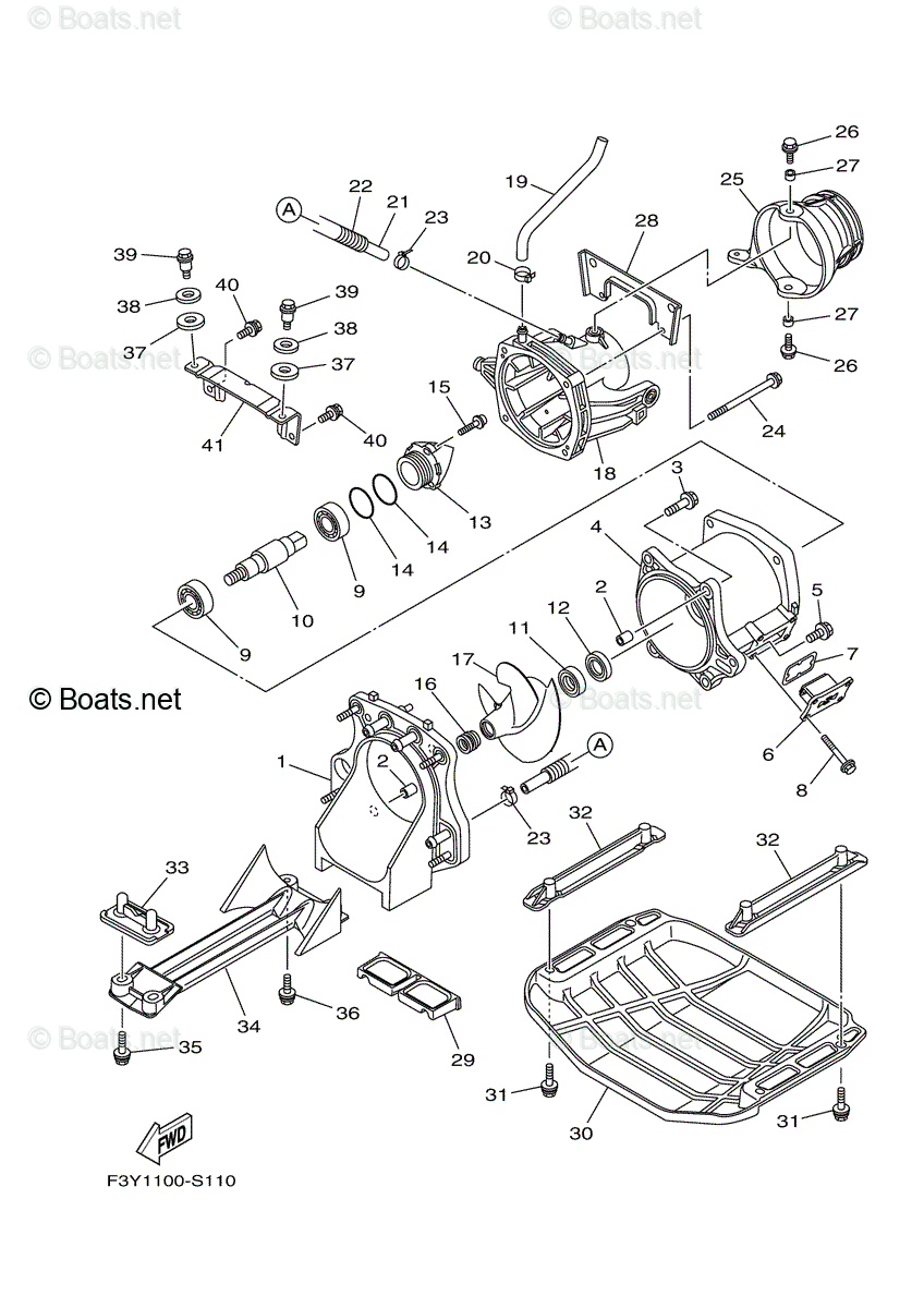 Yamaha Waverunner 2018 OEM Parts Diagram for Jet Unit 1