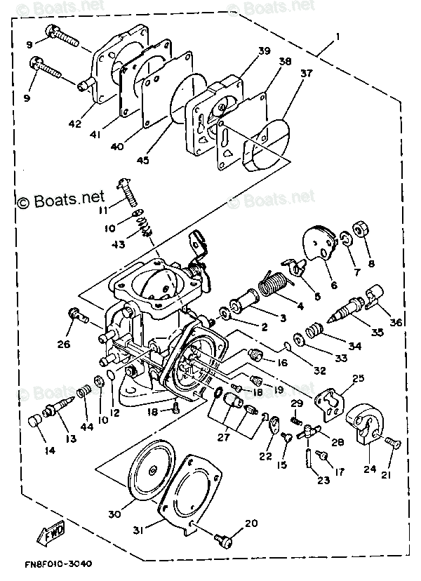 Yamaha Waverunner 1993 OEM Parts Diagram for CARBURETOR | Boats.net