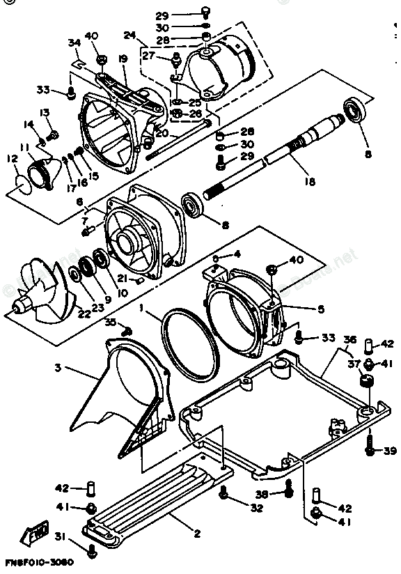 Yamaha Waverunner 1993 Oem Parts Diagram For Jet Unit 1 