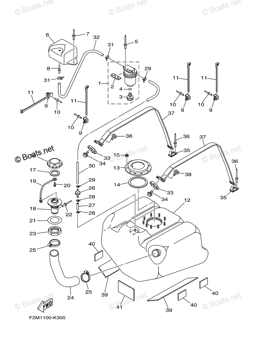 Yamaha Waverunner 2013 OEM Parts Diagram for FUEL TANK | Boats.net