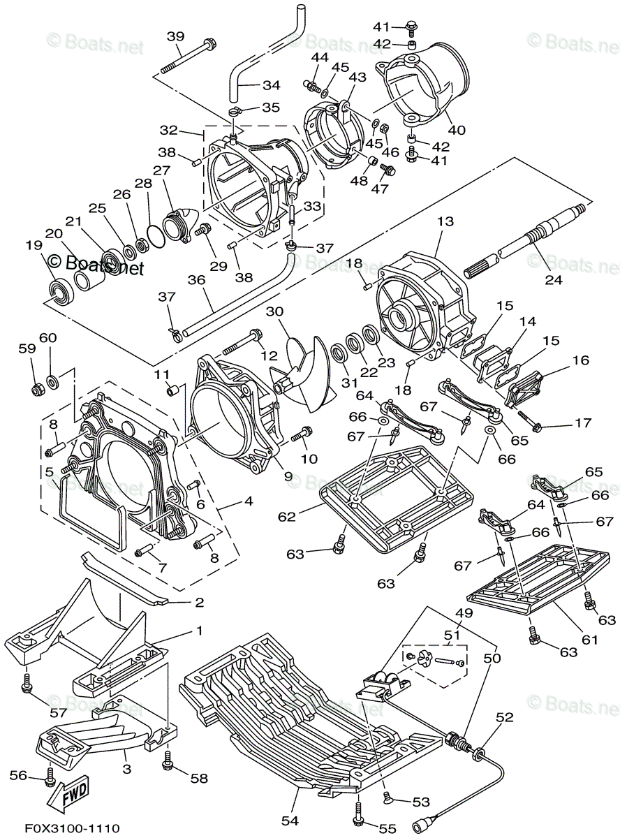 Yamaha Waverunner 2001 OEM Parts Diagram for Jet Unit 1 | Boats.net