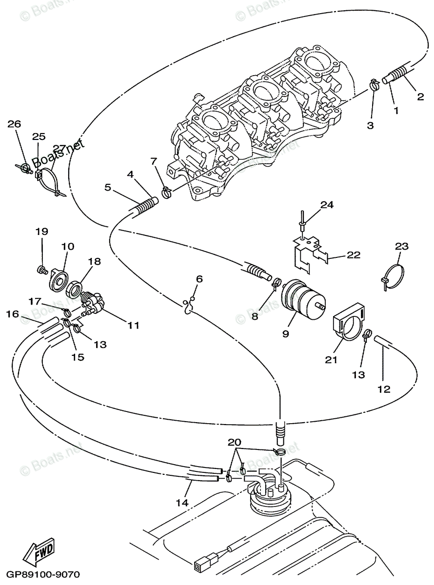 Yamaha Waverunner 1999 OEM Parts Diagram for Fuel | Boats.net