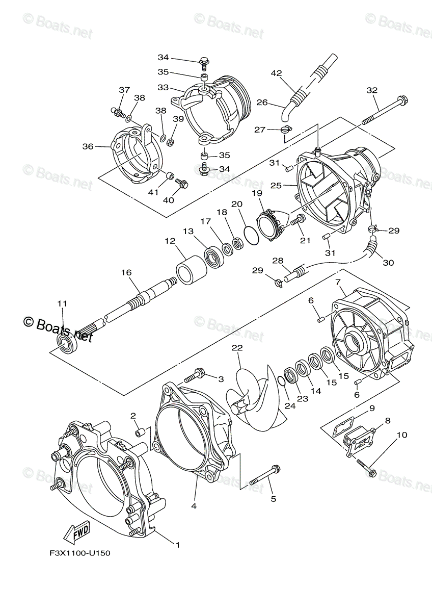 Yamaha Waverunner 2019 OEM Parts Diagram for Jet Unit 1 | Boats.net