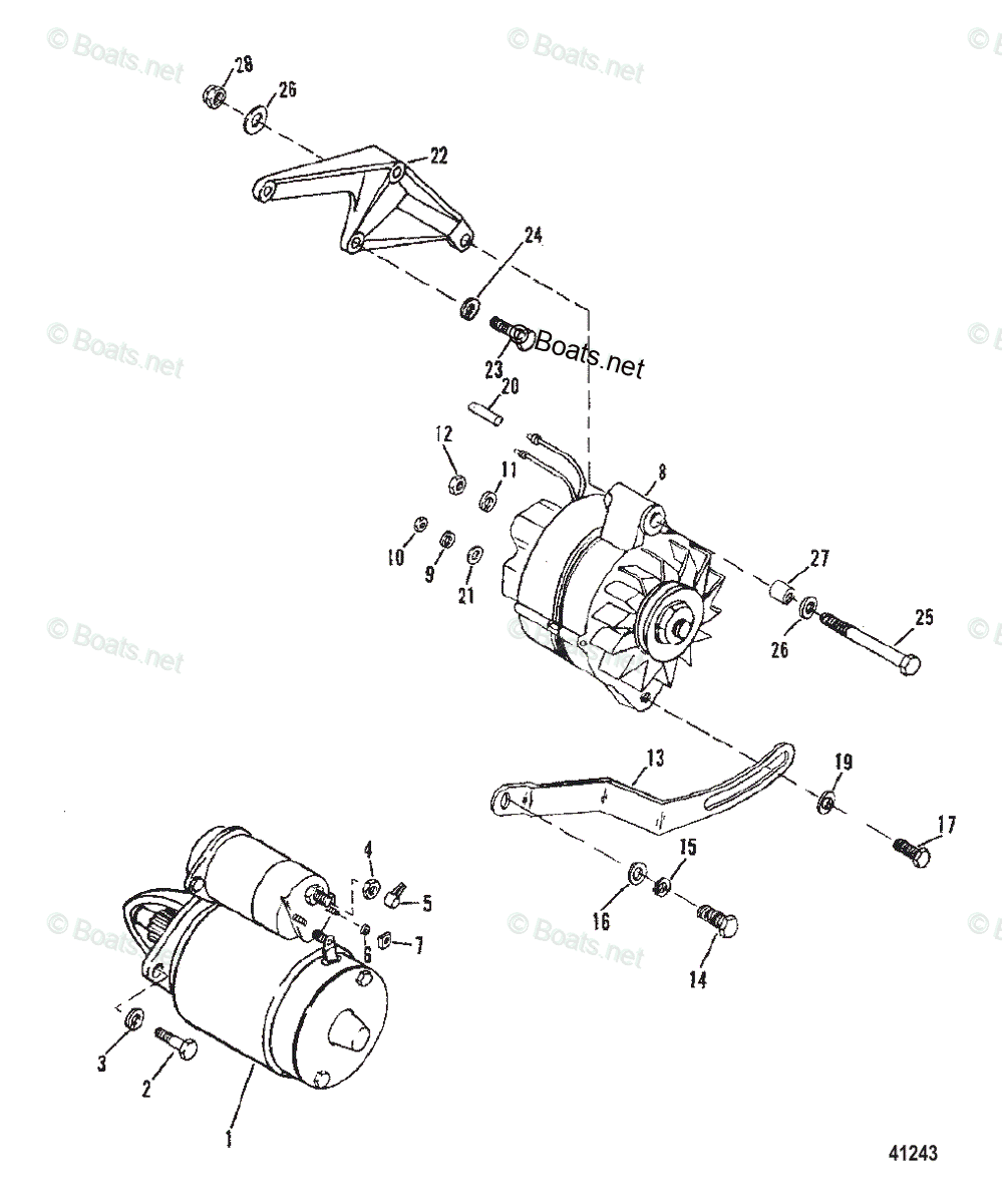 Mercruiser Inboard Gas Engines OEM Parts Diagram for STARTER AND
