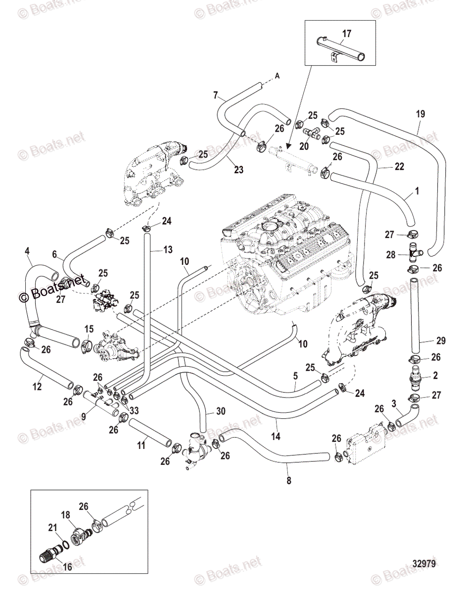 Mercruiser Sterndrive Gas Engines OEM Parts Diagram for Standard ...