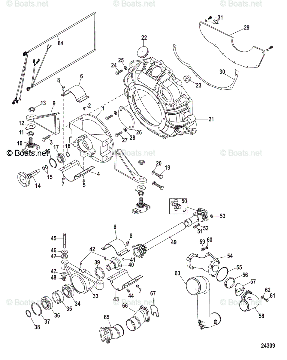 Mercruiser Sterndrive Gas Engines OEM Parts Diagram for Jackshaft ...