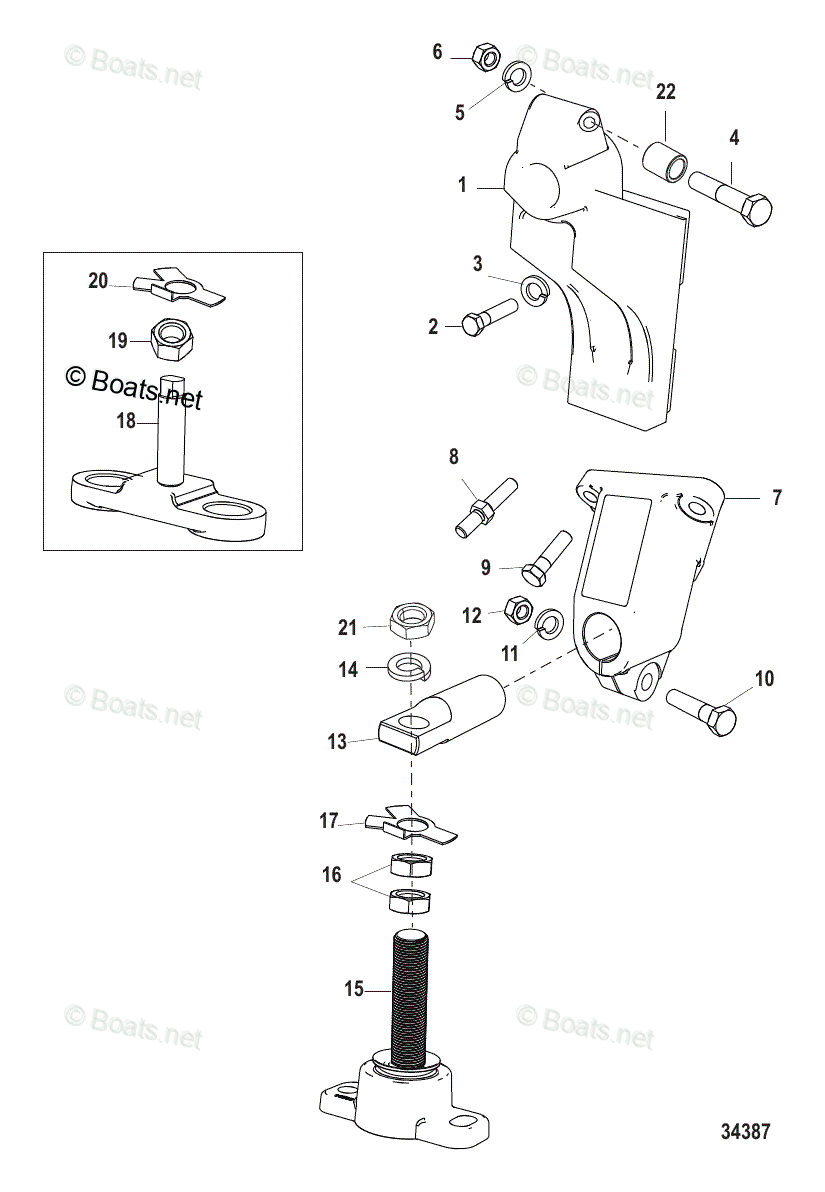 Mercruiser Inboard Gas Engines OEM Parts Diagram for TRANSMISSION AND