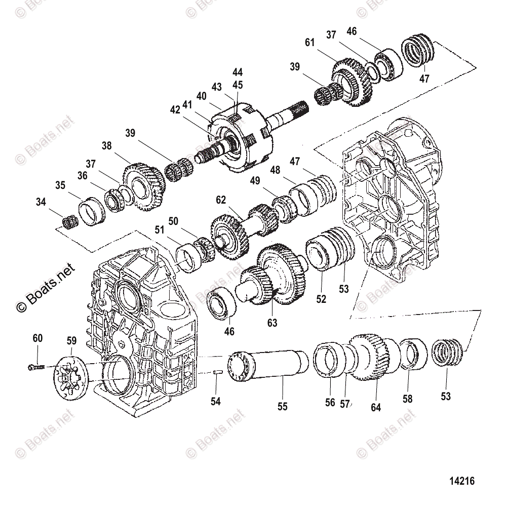 Mercruiser Inboard Gas Engines OEM Parts Diagram for Transmission(V ...