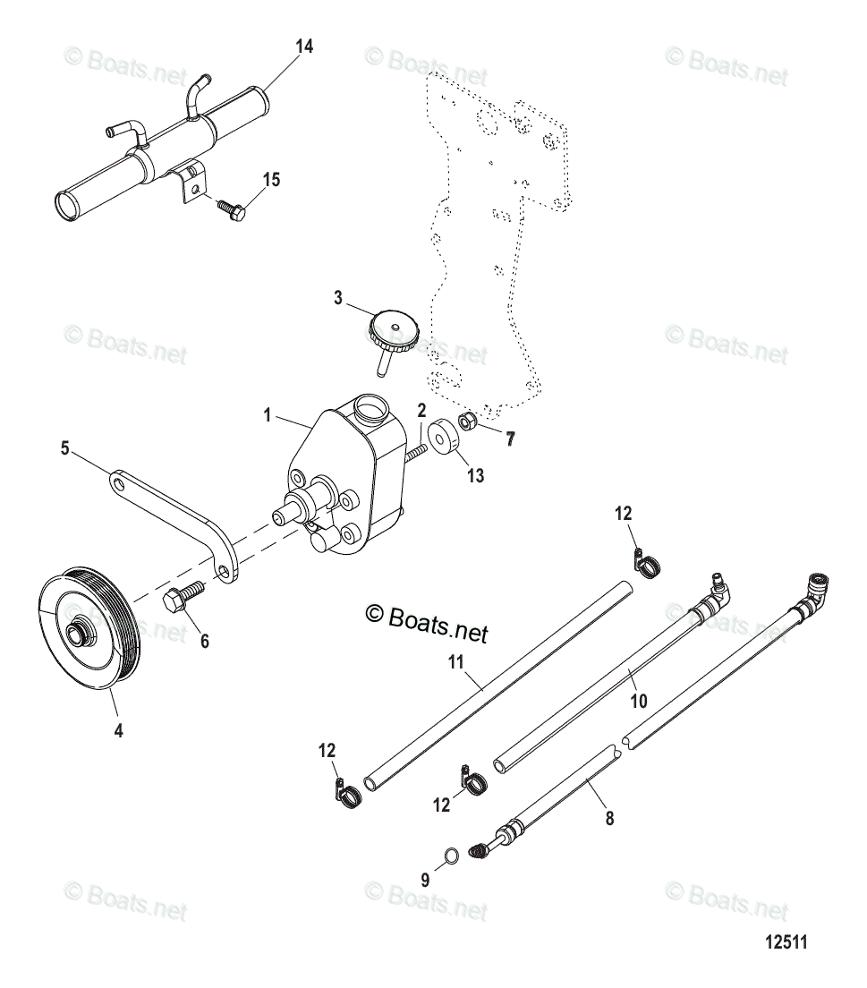 Mercruiser Sterndrive Gas Engines OEM Parts Diagram for Power Steering