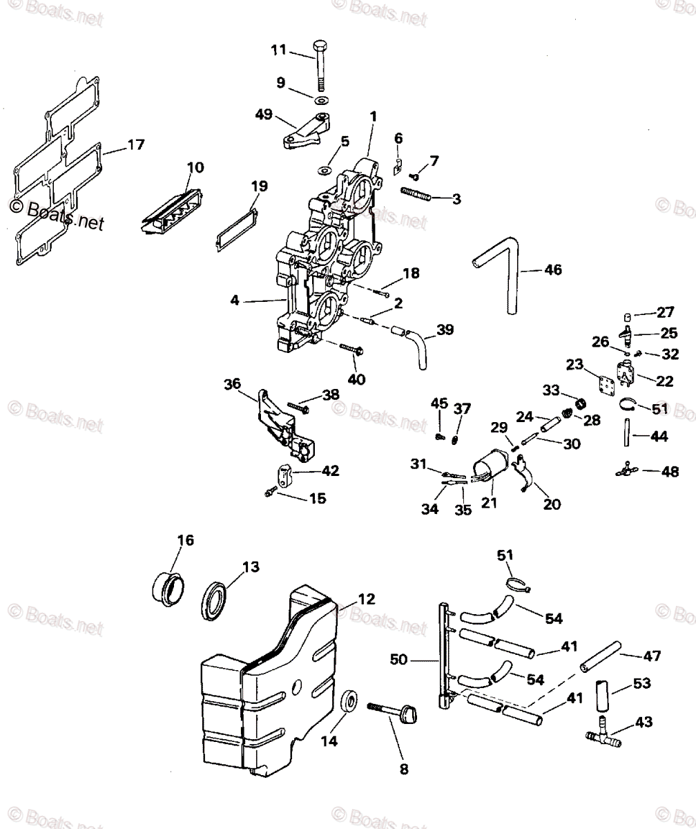 えたん Evinrude Outboard 1995 OEM Parts Diagram for INTAKE MANIFOLD