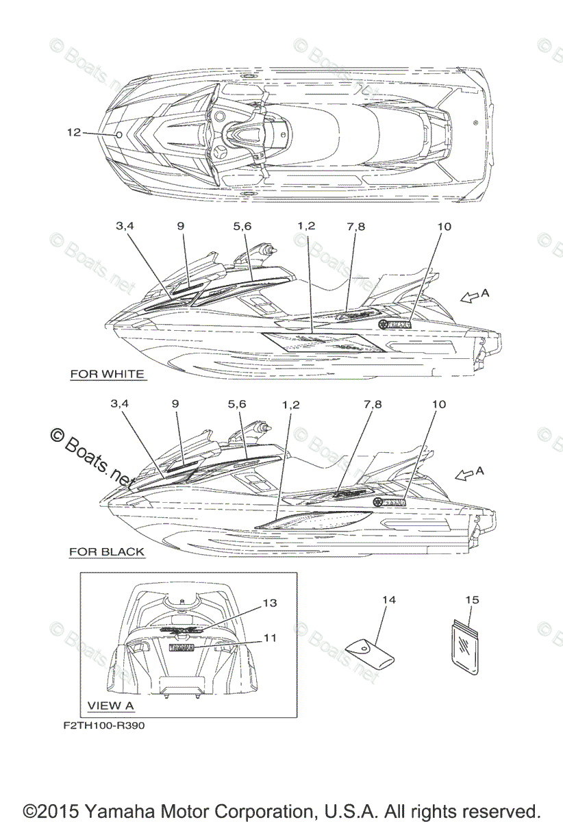 Yamaha Waverunner 2016 OEM Parts Diagram for Graphics