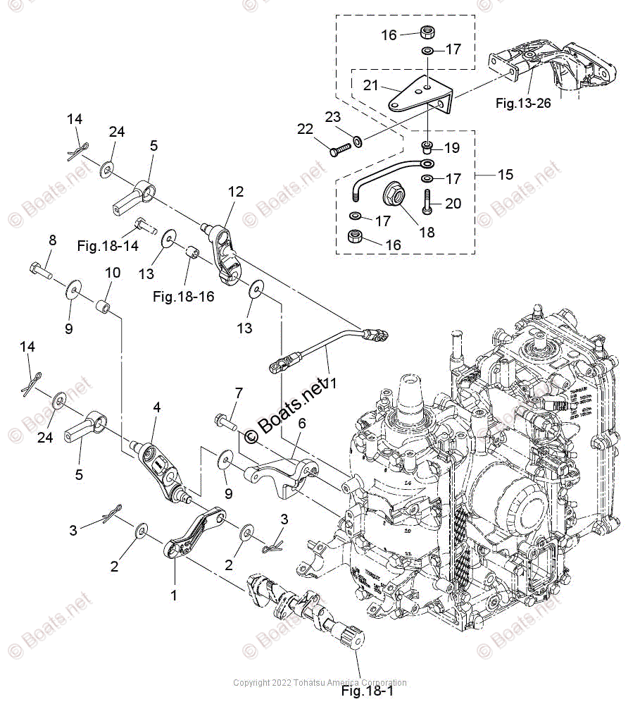 Tohatsu Outboard 2022 OEM Parts Diagram for Remote Control