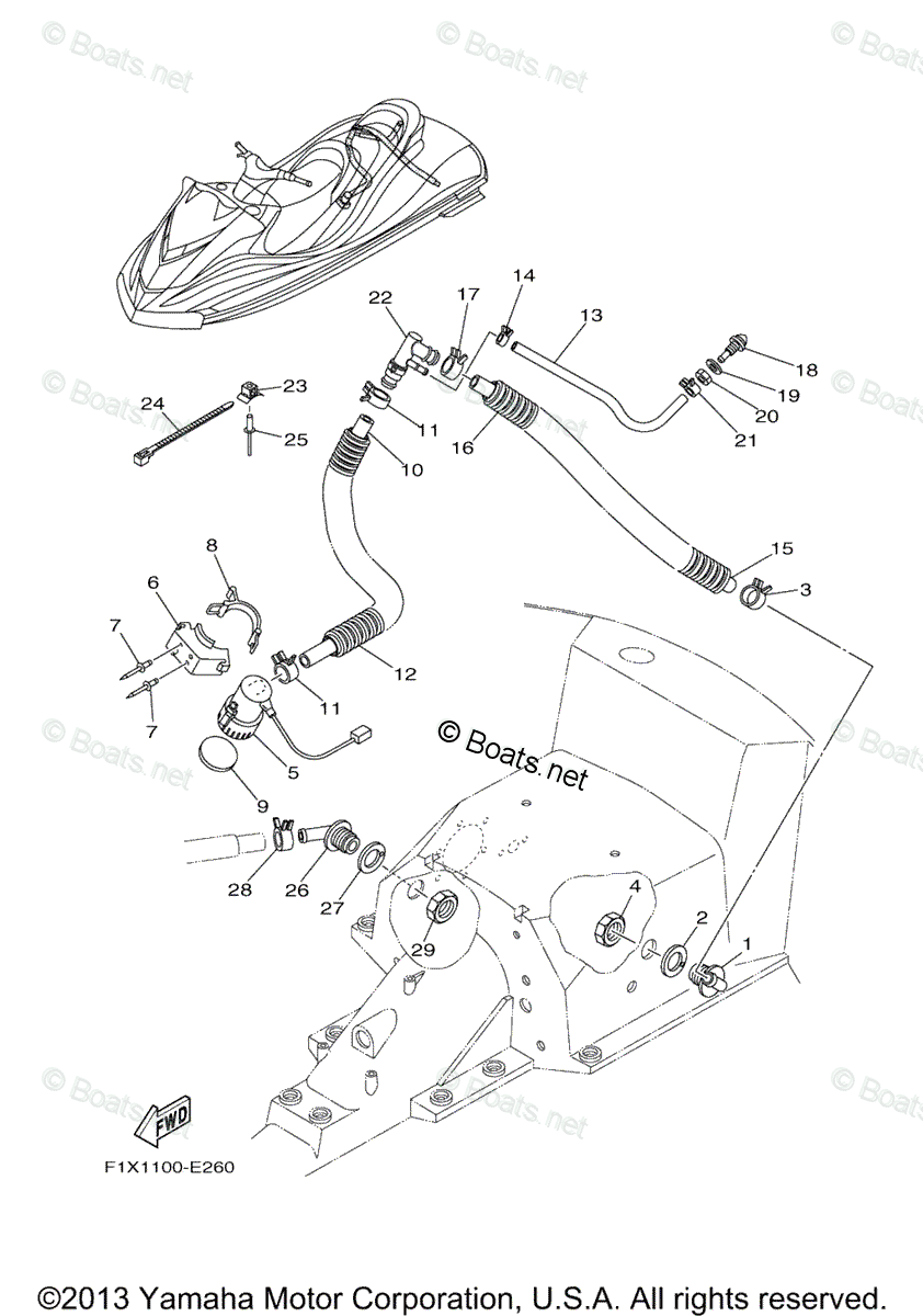 Yamaha Waverunner 2008 OEM Parts Diagram for Bilge Pump